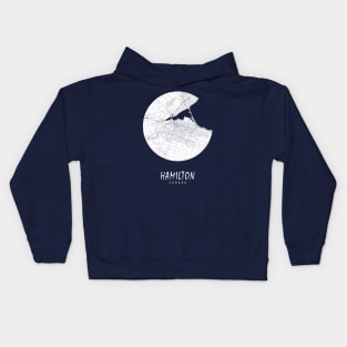 Hamilton, Canada City Map - Full Moon Kids Hoodie